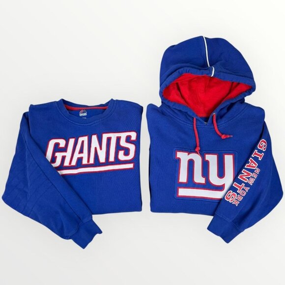 NFL New York Giants Football Sweatshirt Bundle Stitched Crewneck Hoodie Blue XL - Picture 1 of 8